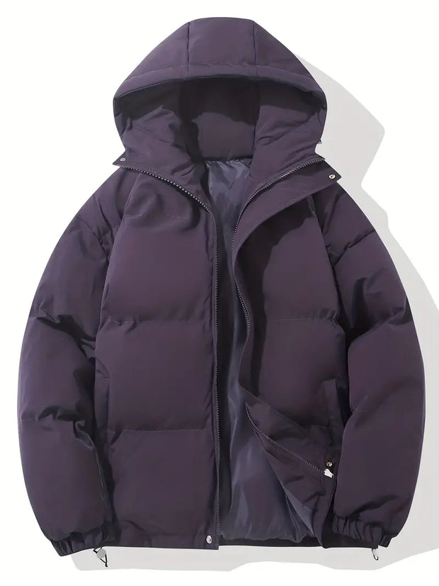 Emerson - Klasyczny ciepły płaszcz z kapturem Jackets Warschau Fashion Fioletowy M