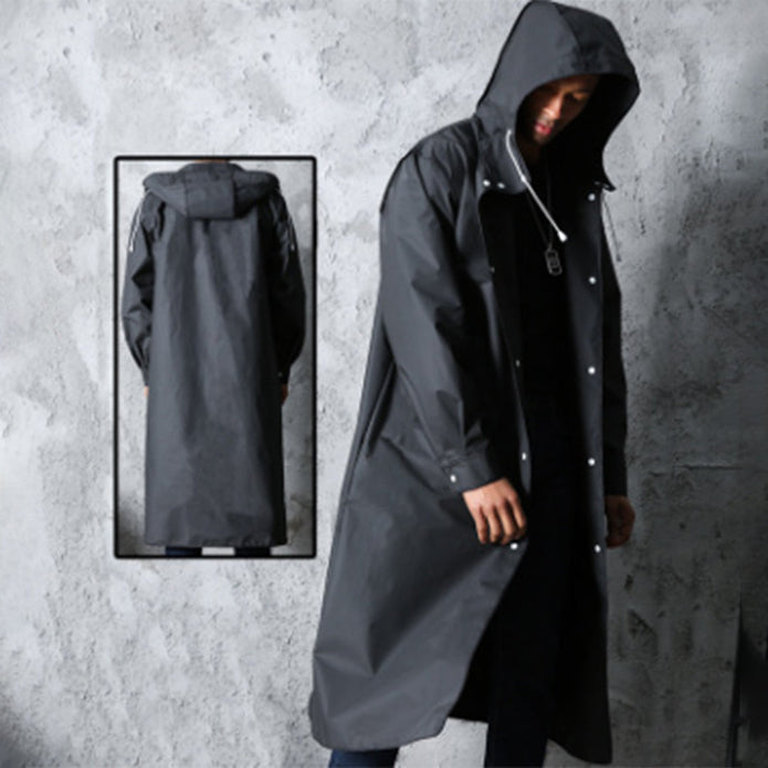 FINN - Unisex Lekki Płaszcz Przeciwdeszczowy, Doskonały na Wiosnę i Lato Fashion Men Jacket Raincoat Fall Warschau Fashion Czarny L