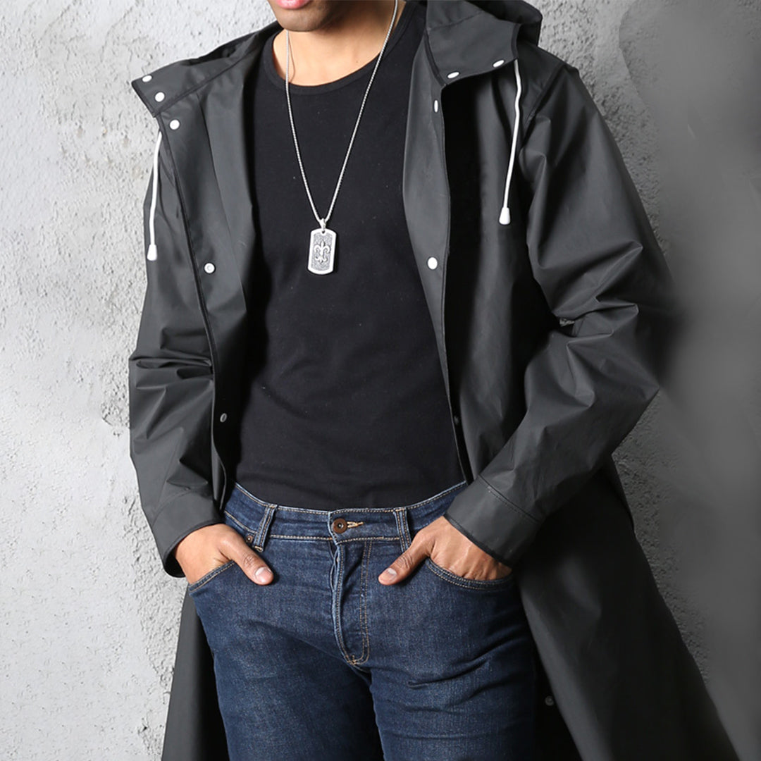 FINN - Unisex Lekki Płaszcz Przeciwdeszczowy, Doskonały na Wiosnę i Lato Fashion Men Jacket Raincoat Fall Warschau Fashion