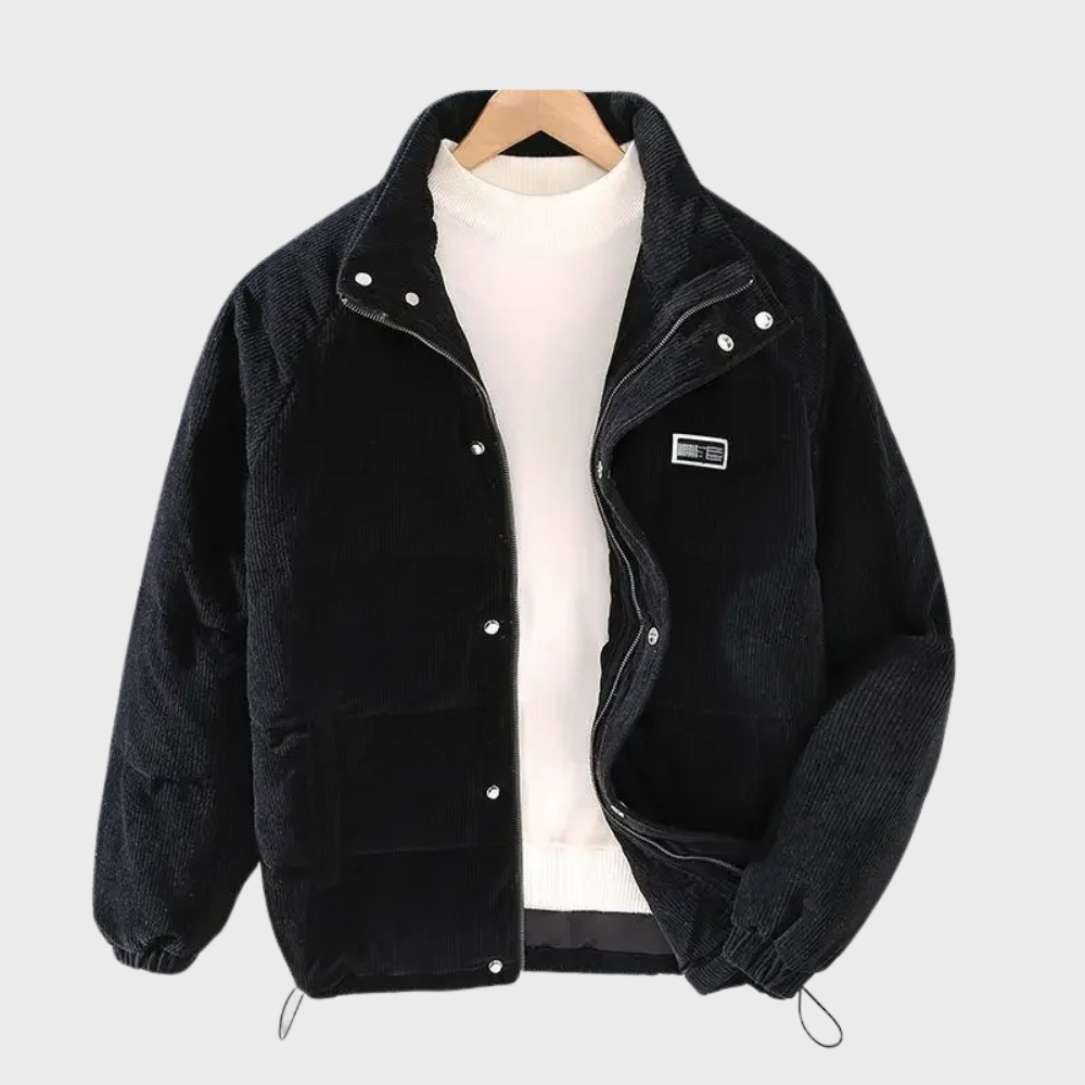 Franco Męska Kurtka Puchowa Fashion Men Jacket Puffer Winter Warschau Fashion Czarny S