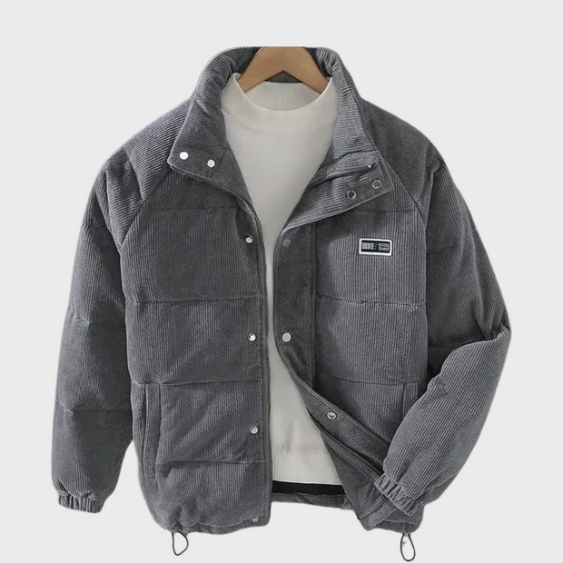 Franco Męska Kurtka Puchowa Fashion Men Jacket Puffer Winter Warschau Fashion Szary S