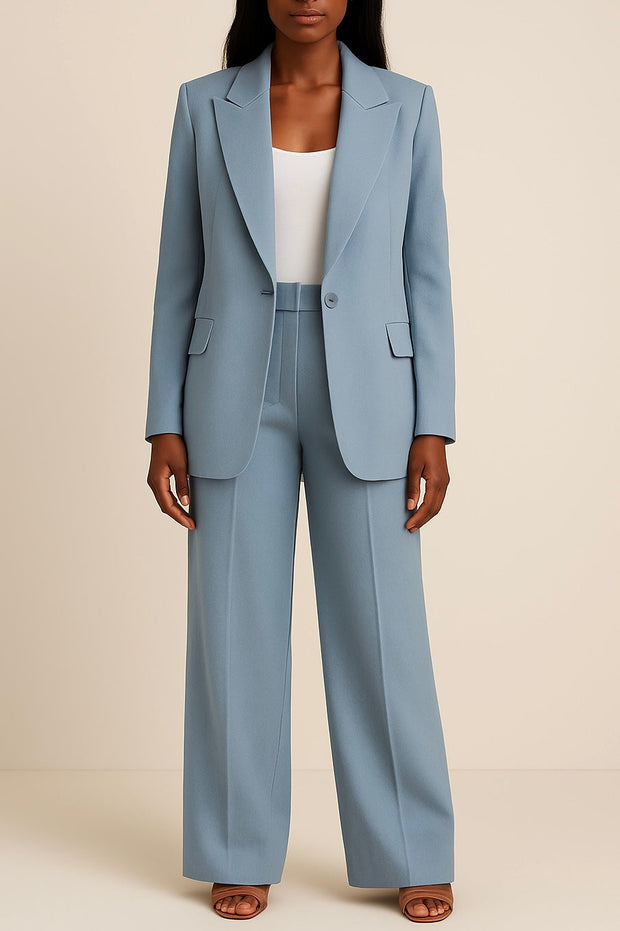 Lea – Dwuczęściowy Zestaw Blazer & Pantalon "Elegancja Warszawa" dla kobiet Vest Dames Warschau Fashion Niebieski S