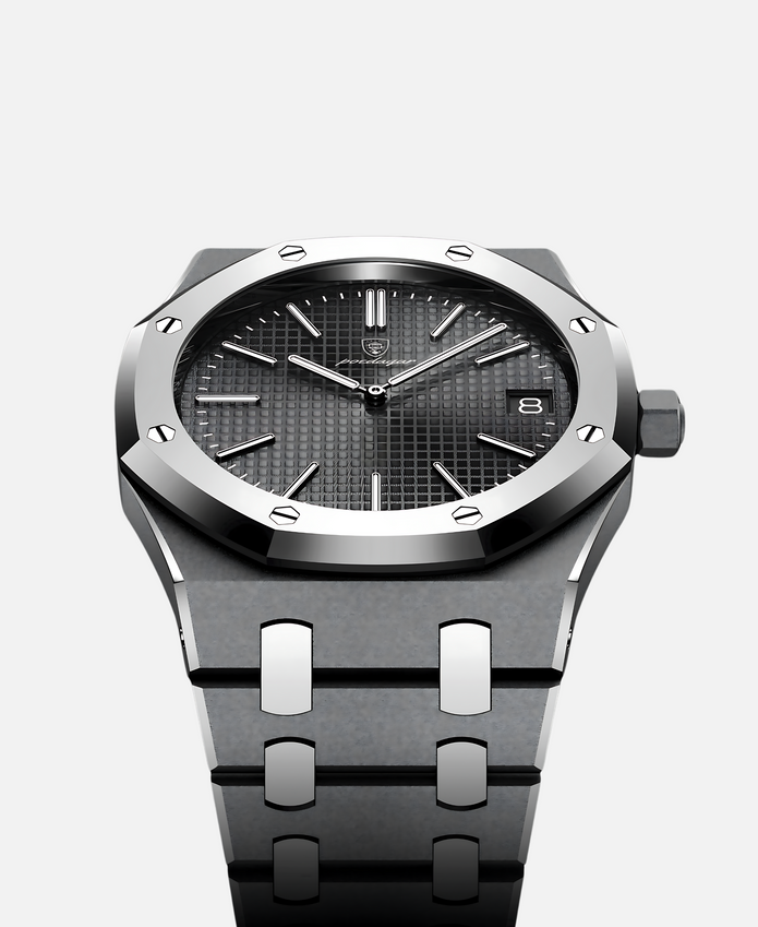 Elegancki męski zegarek 41mm z stalową kopertą