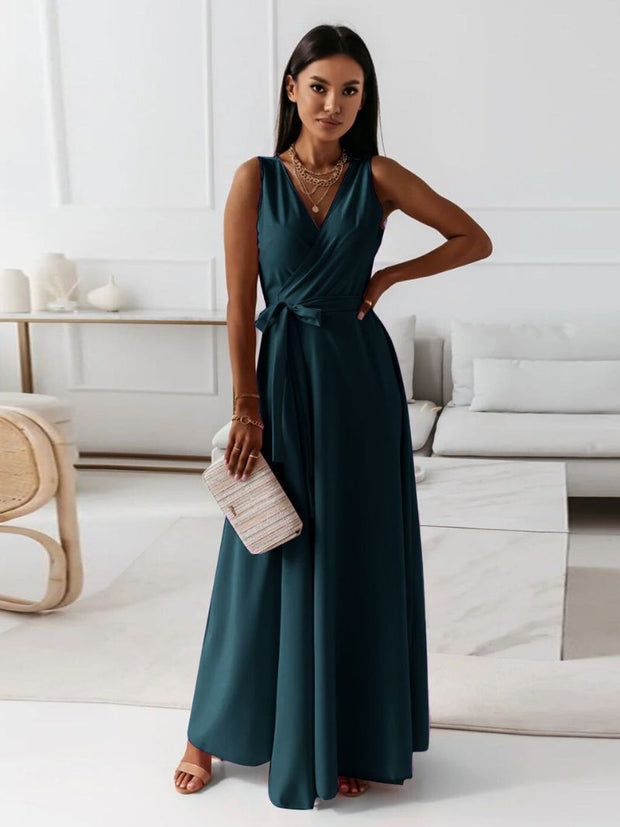 Quiana | Sukienka z Dekoltem V dla Kobiet Cocktail Dress Women Warschau Fashion Ciemnozielony S