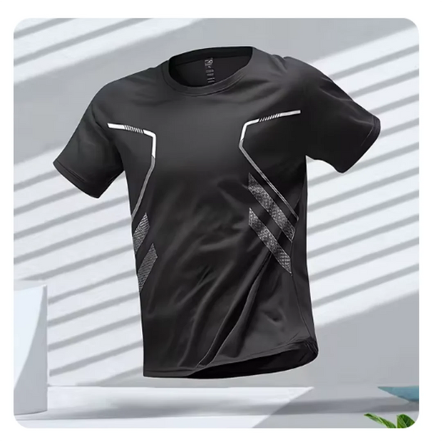 Przewiewna męska koszulka sportowa Men Shirts & Tops Warschau Fashion Czarny S