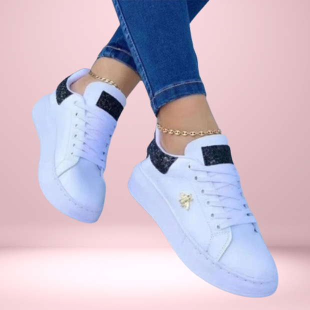 Błyszczące sneakersy dla kobiet Women Shoes Warschau Fashion Czarny 36