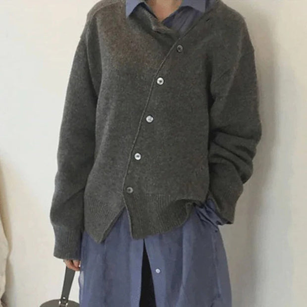 IMOGEN - Stylowy sweter na wiosnę Women Cardigan Wrap Fall Warschau Fashion Szary S