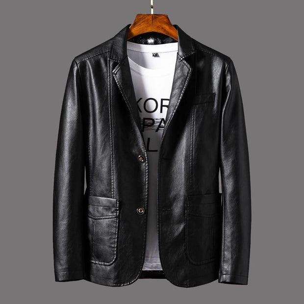 Formalna skórzana marynarka - Bartholomew Jackets Warschau Fashion Czarny L 50-60kg