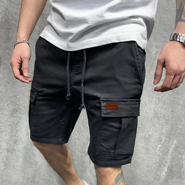 Męskie Szorty Cargo - Wytrzymałe i Funkcjonalne z Licznymi Kieszeniami Men Shorts Warschau Fashion Czarny M