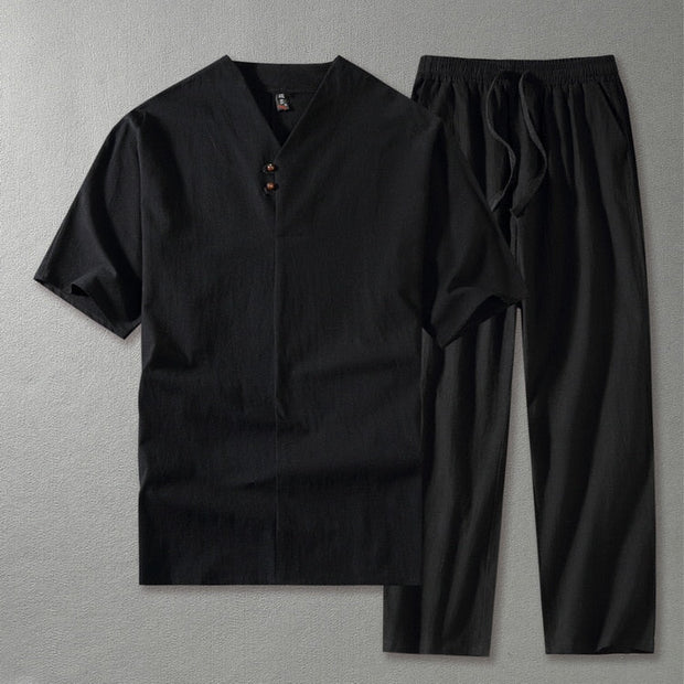 Stylowy męski strój casualowy z premium materiałów Men Sets Warschau Fashion Czarny M