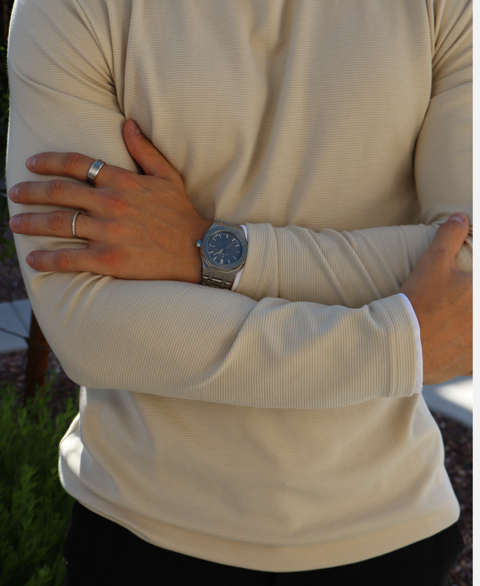 Elegancki męski zegarek 41mm z stalową kopertą