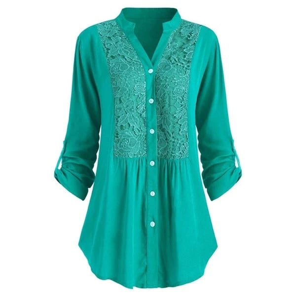 Hailei - Długa bluzka Damsar z bufiastymi rękawami Women Summer Blouse Warschau Fashion