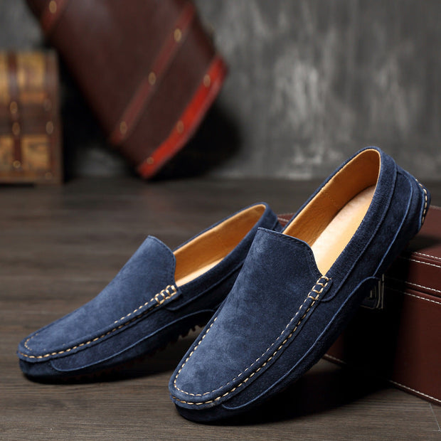 Stylowe męskie loafersy z naturalnej zamszowej skóry