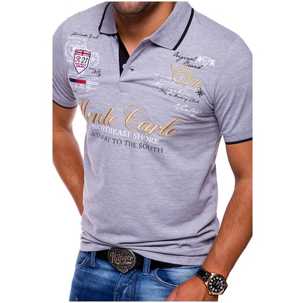 Lucas | Elegancki męski Polaris Heren T-shirts & polo's | modern Warschau Fashion Szary S