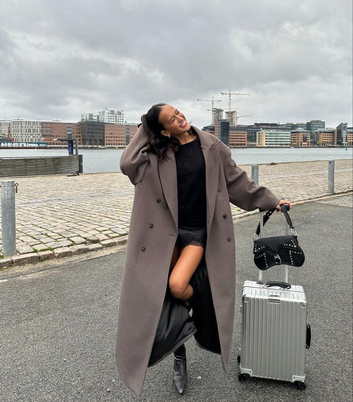 Stylowy Długi Płaszcz Wełniany | Saphira Trench Coat Women Warschau Fashion