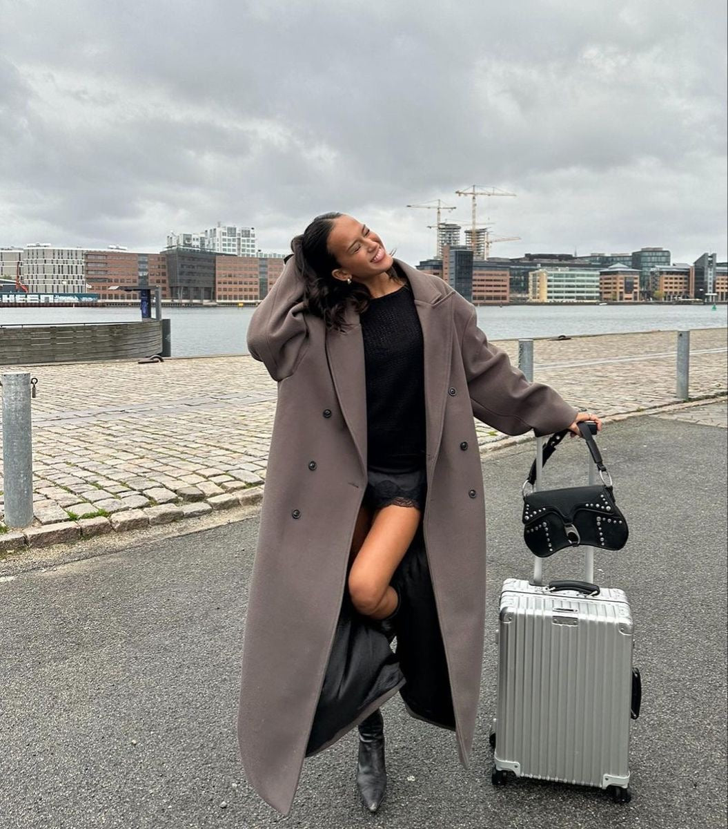 Stylowy Długi Płaszcz Wełniany | Saphira Trench Coat Women Warschau Fashion