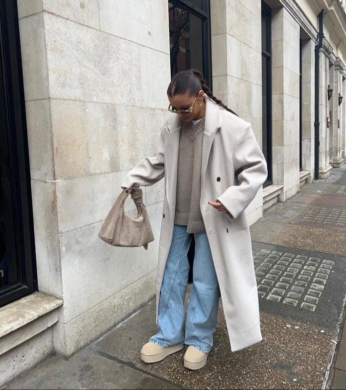 Stylowy Długi Płaszcz Wełniany | Saphira Trench Coat Women Warschau Fashion