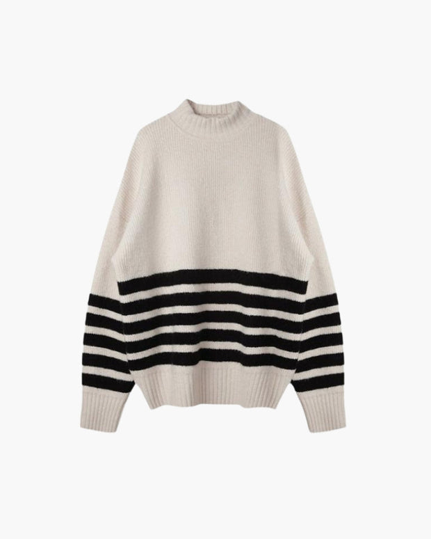 Sweter Coastal Stripe Knitwear Warschau Fashion Biały Jeden rozmiar