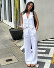 Elegancka Pani - Dwuczęściowy Zestaw z Lnu
