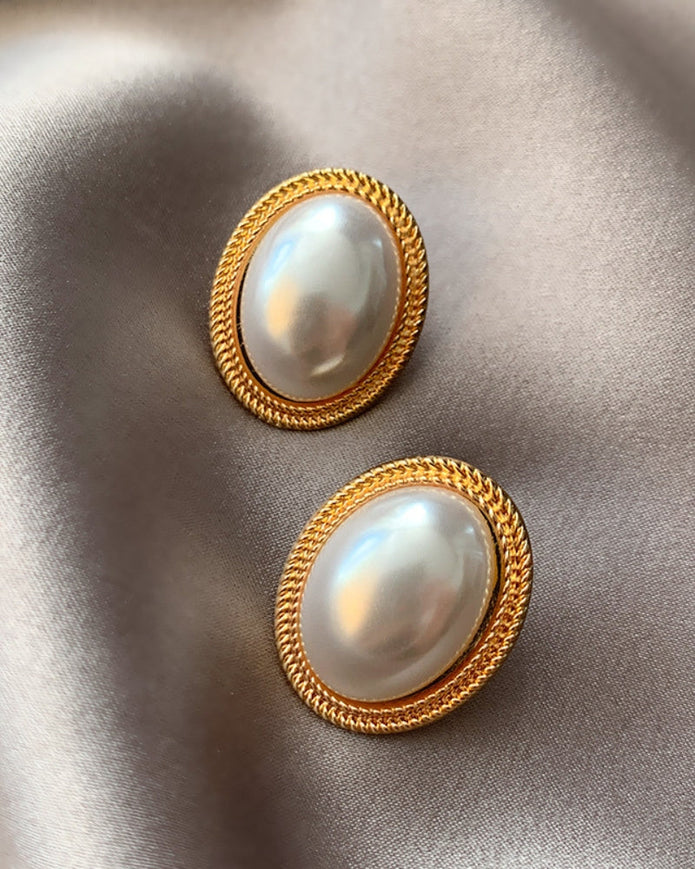 Owalne kolczyki Radiant Pearl