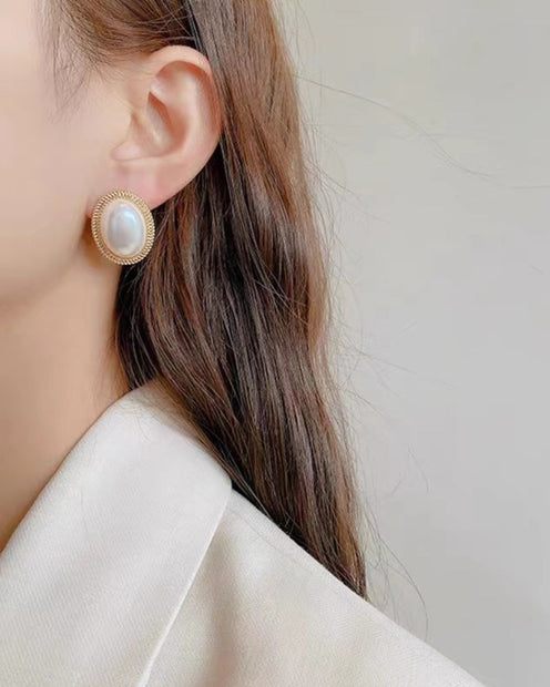 Owalne kolczyki Radiant Pearl