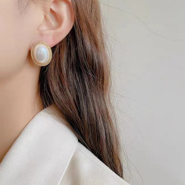 Owalne kolczyki Radiant Pearl