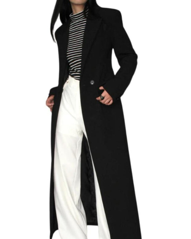 Czarny płaszcz Elegance Coat Warschau Fashion