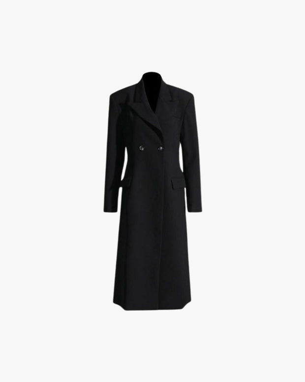 Czarny płaszcz Elegance Coat Warschau Fashion Czarny S
