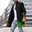 JOHN - Męski Długi Płaszcz Elegancki Fashion Men Coat Overcoat Winter Warschau Fashion Zielony S