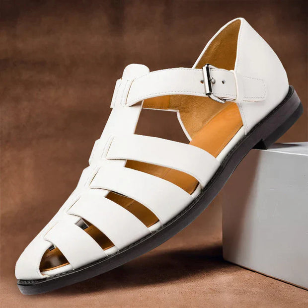 Klasyczne skórzane sandały męskie - idealne połączenie stylu i komfortu Men Shoes Warschau Fashion Biały 38