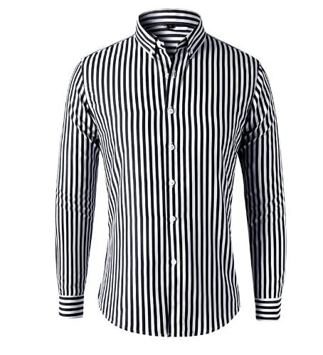 Coen - Elegancka Koszula w Paski dla Mężczyzn Warschau Fashion Czarny S