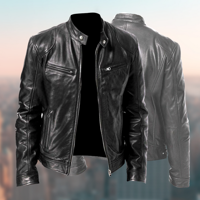 JACK - Męska Kurtka Skórzana Bomber Jackets Warschau Fashion