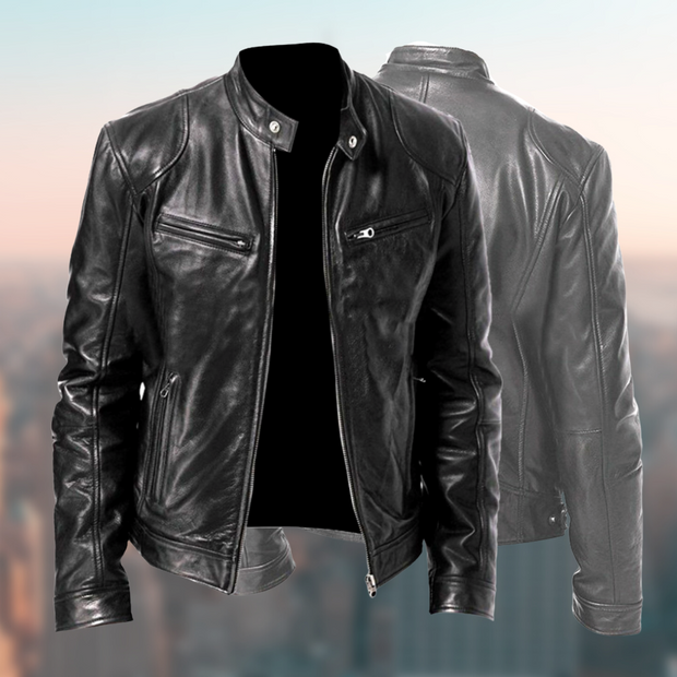 JACK - Męska Kurtka Skórzana Bomber Jackets Warschau Fashion