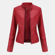 Salomea | Damska skórzana kurtka z zamkiem błyskawicznym Kurtki i płaszcze damskie Warschau Fashion Czerwony S