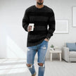 LANDYN - Męski Sweter z Grubym Splotem w Norweskim Stylu na Lato Fashion Men Sweater Pullover Fall Warschau Fashion Czarny S