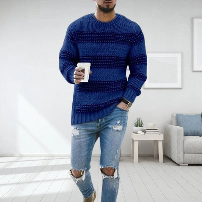 LAVINO - Męski sweter w paski