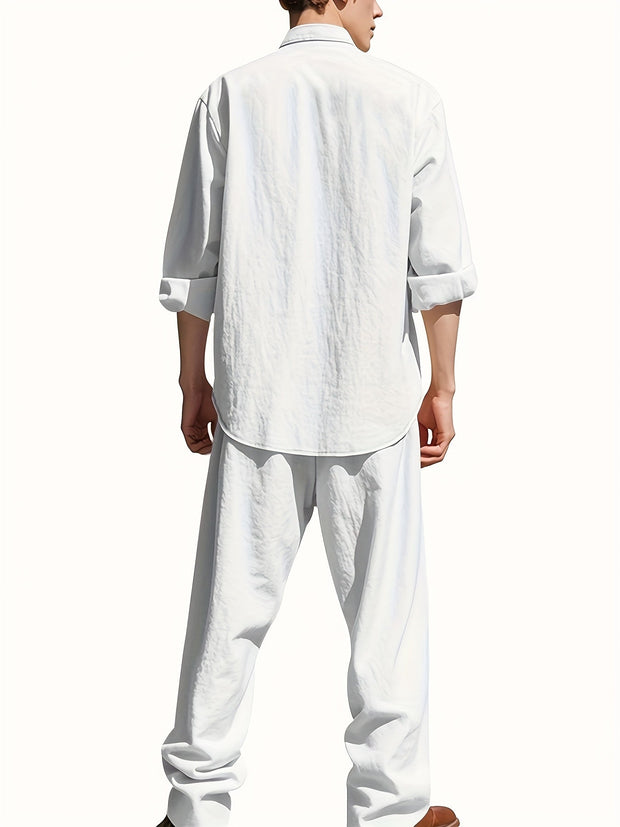 Elegancki męski zestaw z lnu Men Sets Warschau Fashion