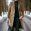 Jorikenit | Męski długi zimowy płaszcz trench Men Coat Warschau Fashion Khaki XS