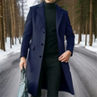 Jorikenit | Męski długi zimowy płaszcz trench Men Coat Warschau Fashion Granatowy XS