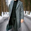 Jorikenit | Męski długi zimowy płaszcz trench Men Coat Warschau Fashion Szary XS