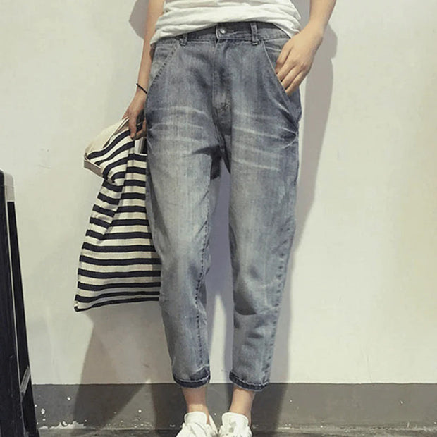 BEATRIX - Eleganckie i wygodne DenimDreams Women Summer Pants Warschau Fashion Jasnoniebieski L
