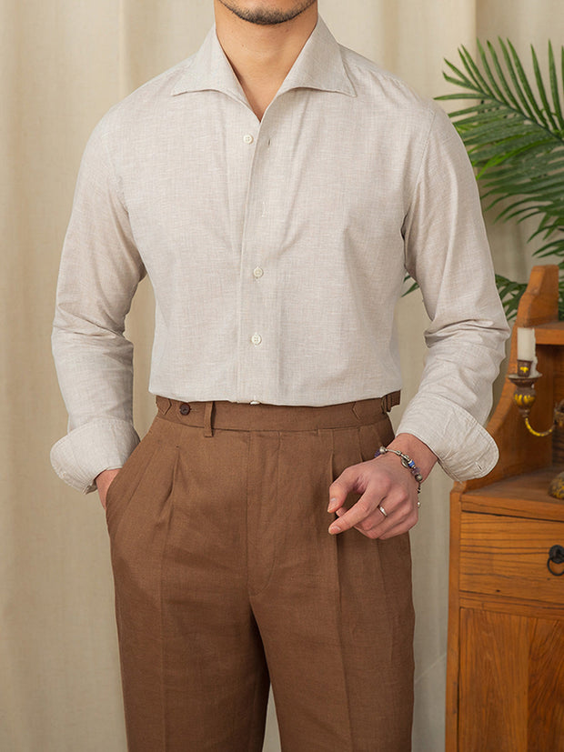 Colico 100% Lniana Koszula Slimur Fit Shirt Warschau Fashion Beż S