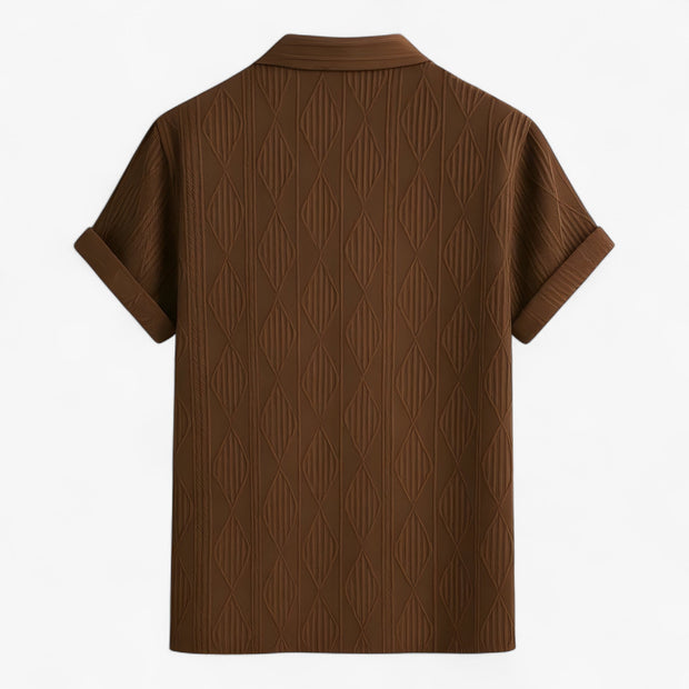 Jelo | Męska Koszula w Geometryczny Wzór Koszule Warschau Fashion