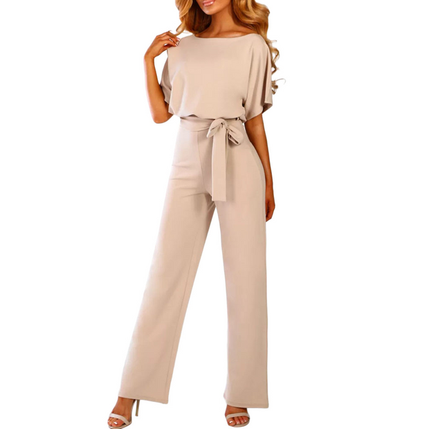 Luźny kombinezon damski z paskiem Women Jumpsuit Warschau Fashion