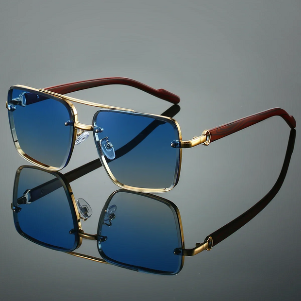 Klasyczne męskie okulary w stylu pilota Men Accessories Warschau Fashion Niebieski