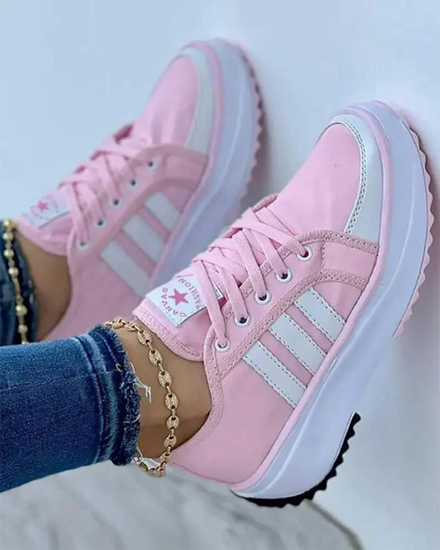 Oddychające buty sportowe dla kobiet Schoenen dames Warschau Fashion Różowy 36