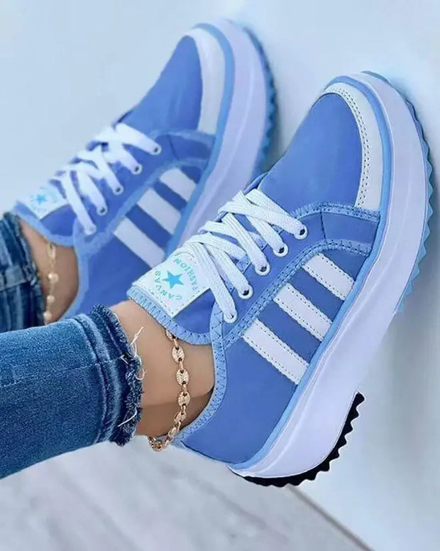 Oddychające buty sportowe dla kobiet Schoenen dames Warschau Fashion Niebieski 36