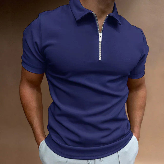 Ralph Polo | Swobodny Męski Polów "CasuZip" Heren T-shirts & polo's | modern Warschau Fashion Ciemnoniebieski S