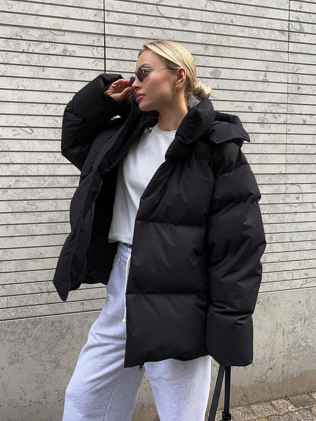 Damska Pikowana Kurtka Zimowa Women Jacket Warschau Fashion Czarny S