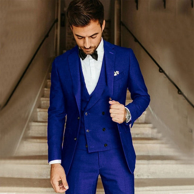 Fredrick | Męski Trzyczęściowy Garnitur Formalny Men Set Warschau Fashion Granatowy XS